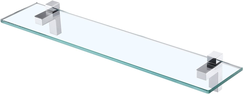 KES Bathroom Shelf 24 Inch Glass Shelf Wall Mounted Tempered Glass Shelf Polishe