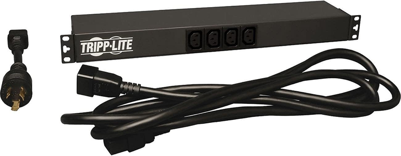 Basic PDU, 14 Outlets (12 C13, 2 C19), 100-240V, C20 with L6-20P Adapter, 1.6-3.8Kw, 12 Ft. Cord, 1U Rack-Mount Single-Phase PDU (Pduh20Dv),Black