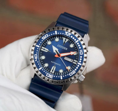 Pre-owned Citizen Nh8381-12lb Marine Automatic 100m Sports Watch Blue