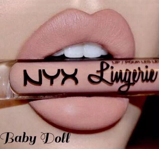 NYX Lip Lingerie Liquid Matte Lipstick Baby Doll Nude Peach Pink.