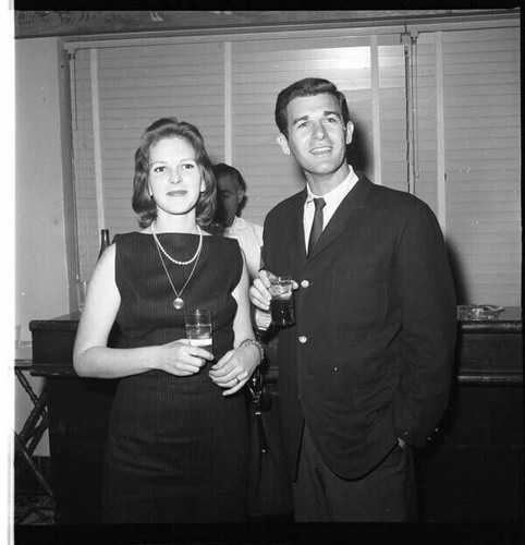 Lee Philips wife Barbara Schrader at party Original 2.25 x