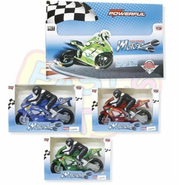 Espositore Set 12 Pezzi Moto Da Corsa 19cm Giocattolo Bambini sar