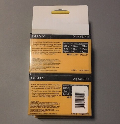 Lot of 6 NEW SEALED Sony Hi8 HMP Digital 8 Video Tape 60 / 120 Minutes
