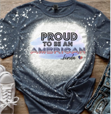 Proud to Be An American Kinda Heather Navy Bleached Shirt
