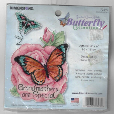 Dimensions Butterfly Collection~ Grandmothers~cross stitch Kit 72893