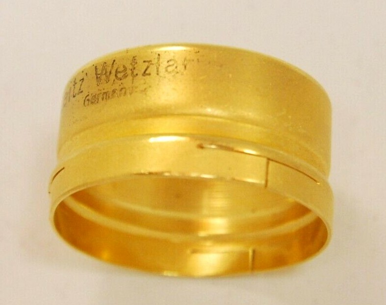 Leica Ernst Leitz Wetzlar, FISON Lens Hood Gold plated for 5 cm Elmar Push On