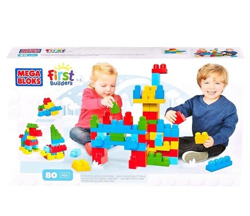 Mega Bloks First Builders 80 piece set age 1-5 New Large Box Set Classic Colors