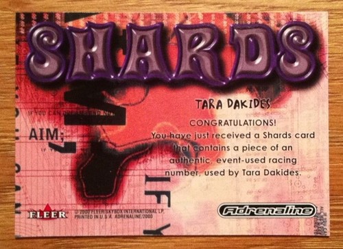 Tara Dakides Snowboarding Shards Event-Used Trading Card 2000 Fleer Adrenaline