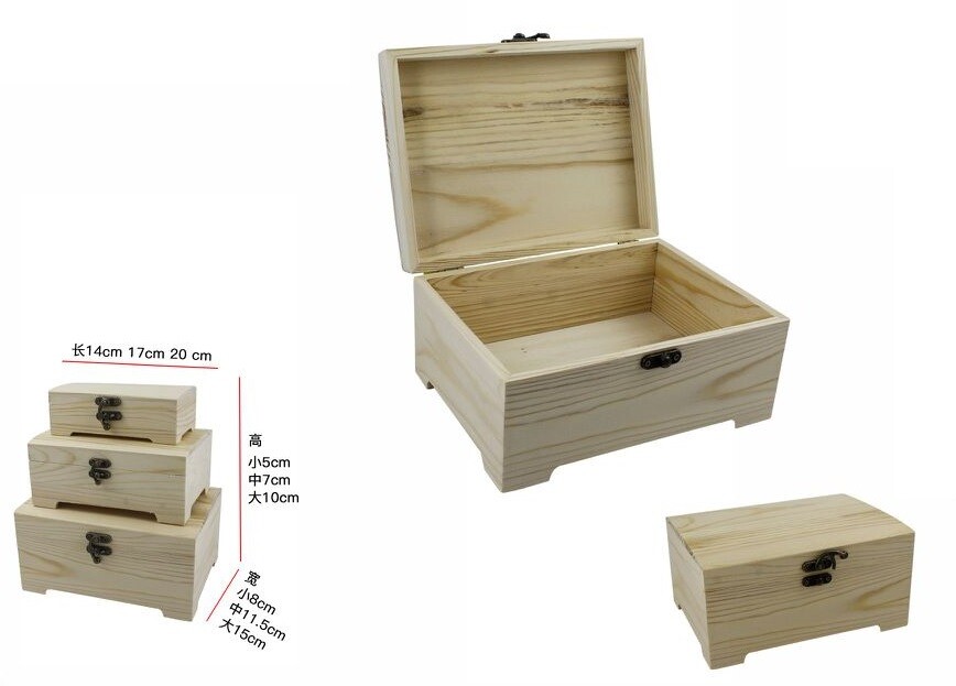 3 Scatole In Legno Dipinger Decoupage Portagioie Matrioska Scatola Cofanetto dfh