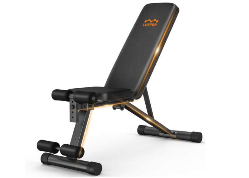 Adjustable Weight Bench Foldable-600 Lb Stable Workout Bench, 5 Sec