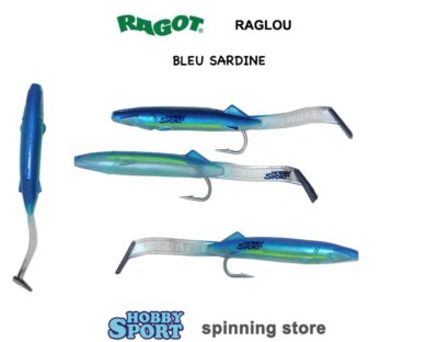 RAGLOU RAGOT 65 MM COLORE BLEU SARDINE CONF. 3 pz  SILICONICO TRAINA  SPINNING