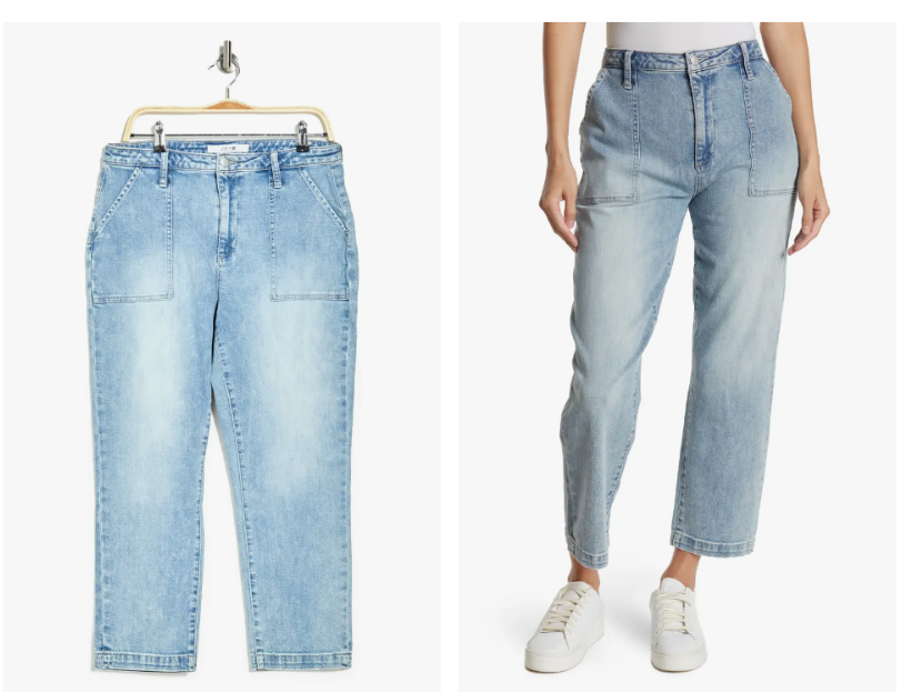 

Джинсы JOES Light Denim Ussel Utility, прямые укороченные джинсы до щиколотки с высокой посадкой,  НОВИНКА, Синий