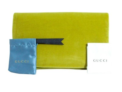 Pre-owned Gucci Gg1022s 005 Sunglasses Women's Black-gold Chain Necklace/brown Lenses 54mm