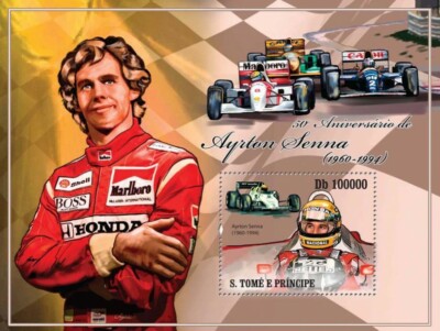 AYRTON SENNA バナー 1960-1994 S. TOME & PRINCIPE 2010 - 50th Anniversary of Ayrton Senna