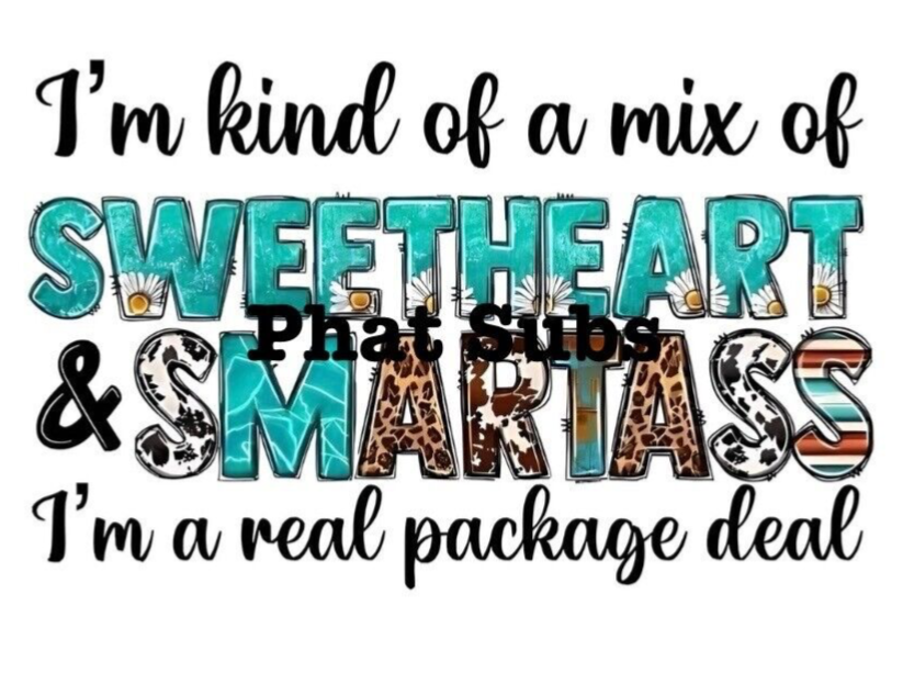 Sublimation Print Sweetheart & Smart Ready To Press Heat Transfer