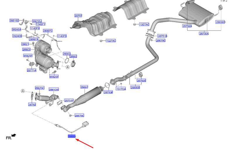 Capteur Nox Hyundai Kona Mk1 296502u000 Neuf Origine