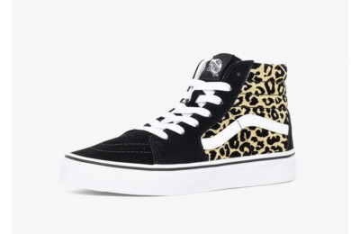VANS sz 6 Juniors Women's  Sk8 Hi Flocked Leopard VN0A4UI2ABS NEW with TAGS