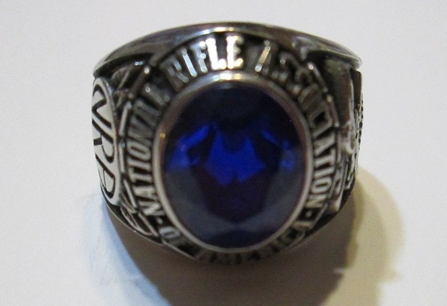NRA Men's Duralite Collegiate Style Lifetime Membership Ring Sz 10.5