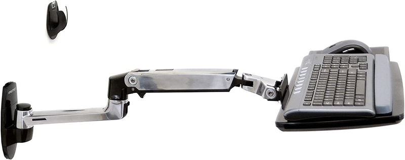 &ndash; LX Keyboard Arm, Wall Mount Adjustable Keyboard Tray &ndash; Polished Aluminum