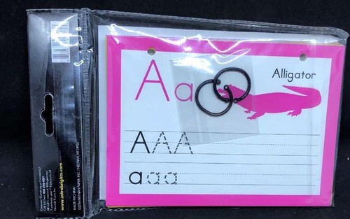 Astrobrights Dry Erase Alphabet Tracing Cards W/ Rings  , 26 Cards NIP