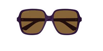 Pre-owned Gucci Gg1189s-005 Violet Violet Brown Sunglasses