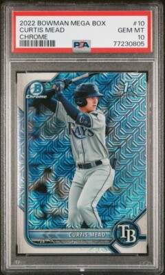 2022 Bowman Mega Curtis Mead Chrome Mojo Refractor 1st Rays (805) #BCP-10 PSA 10