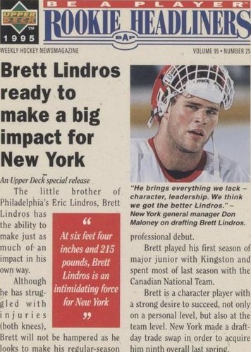 1994-95 Upper Deck Be a Player - Brett Lindros #R153