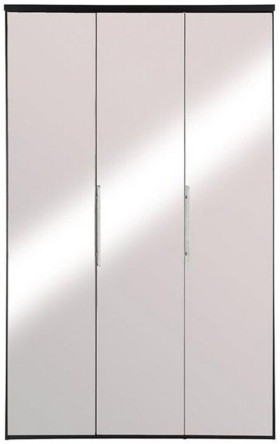Prague 3 Door Wardrobe Black With Mirrored Doors H 201 W