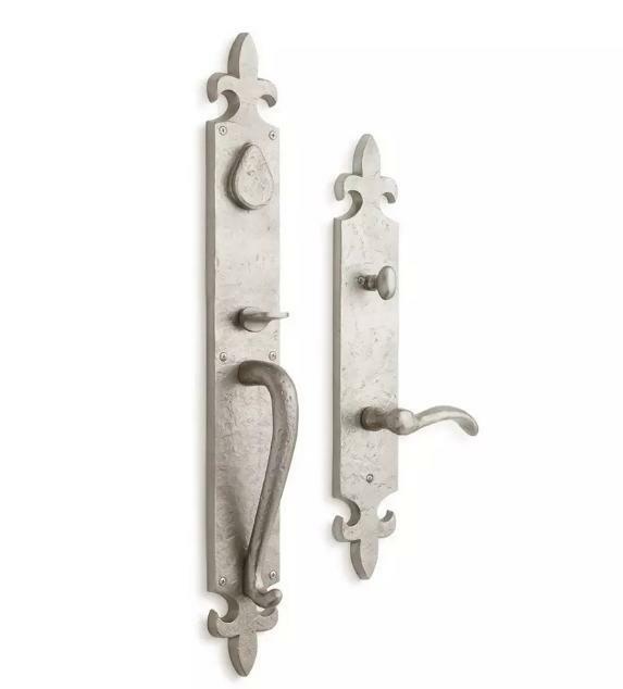 Signature Hardware Cousteau Entrance Set, Lever, Left Hand, Brushed Nickel
