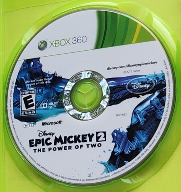 Epic Mickey 2 The Power of Two (Xbox 360) Disc only