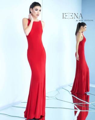 

IEENA для MAC DUGGAL 25220i Красное эластичное облегающее платье с v-образным вырезом из джерси  NWD, Красный