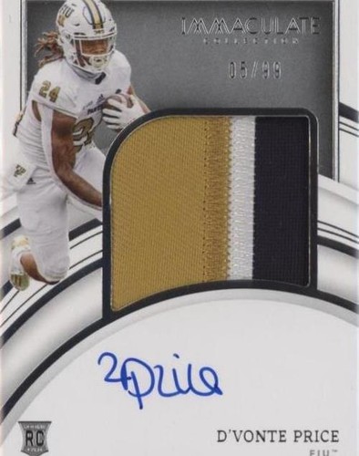 2022 Panini Immaculate Collection Collegiate D'Vonte Price #87