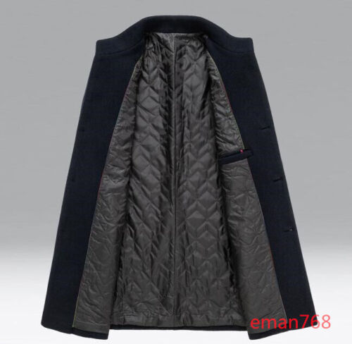 Mens Stand collar Trench Coat Jacket Single Breasted Outwear Mens Stand collar Trench Coat Jacket Single Breasted Outwear