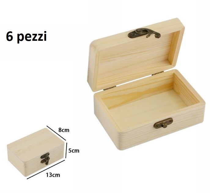 Set 6 Scatoline In Legno Portagioie Scatola Cofanetto Rettangolari 74007a dfh