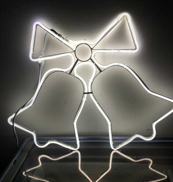 Campane Con Led Bianchi 60x40cm Luci Di Natale Decorazione Esterni dfh