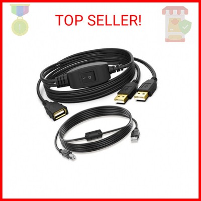 Herfair USB Splitter 1 in 2 Out Switch for Two Computers Connected One Printer U