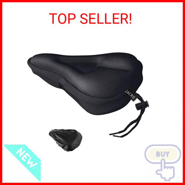 Zacro Bike Seat Cushion - Gel Padded Bike Seat Cover for Men