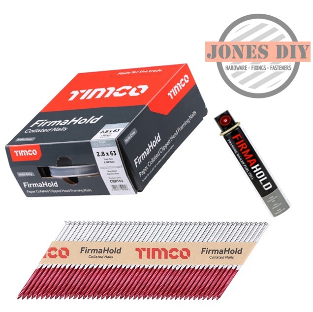 FIRMAHOLD FRAMING GUN NAILS COLLATED CLIPPED HEAD 50mm 63mm 75mm 90mm
