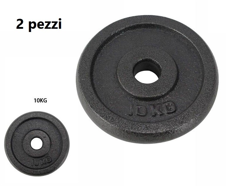 Coppia Dischi Piastre Pesi Bilanciere Da 10kg Ognuno Bodybuilding Palestra dfh