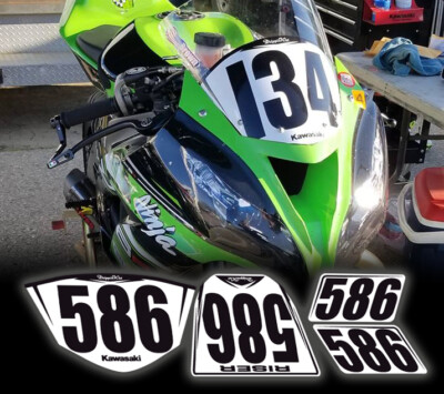 trackday or race numberplate set fits 2013 2014 2015 2016 2017 2018 kawasaki zx6