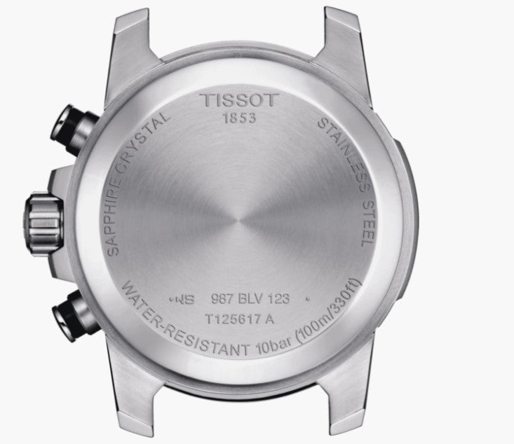 Pre-owned Tissot Super Sport Chrono Black Dial Blue Strap Men's Watch T1256171705103