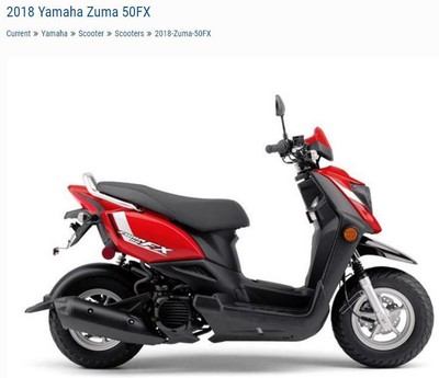 2018 Yamaha Zuma 50 FX Red