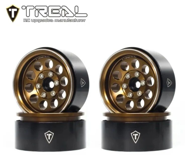 Treal 1.9" 10 Hole Aluminum Beadlock Wheels For RC Crawlers