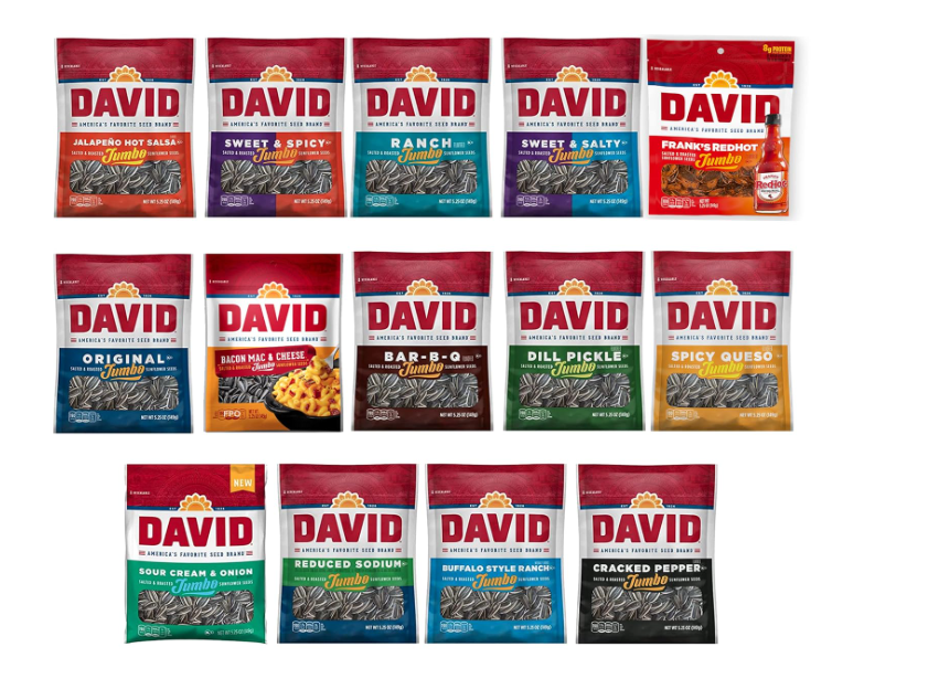 DAVID Jumbo Sunflower Seeds 5.25 oz Any Flavors