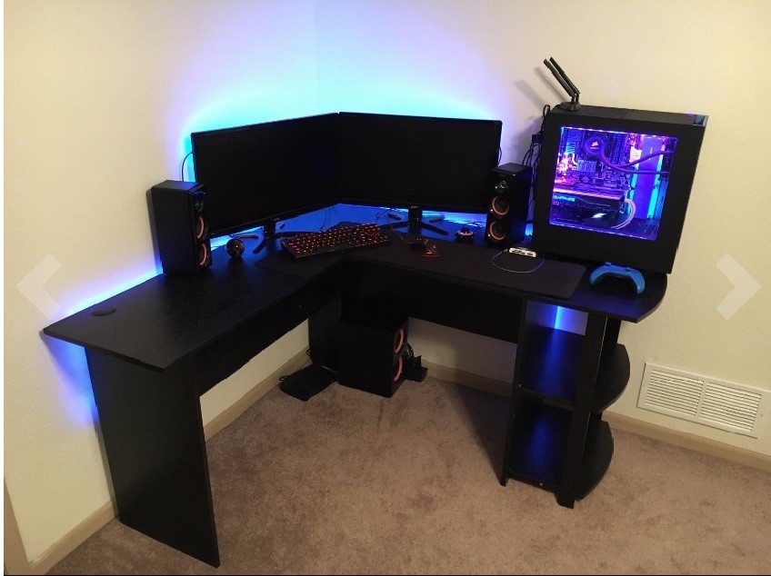 Ameriwood L Shaped Desk With Hutch Black Alder For Sale Online Ebay