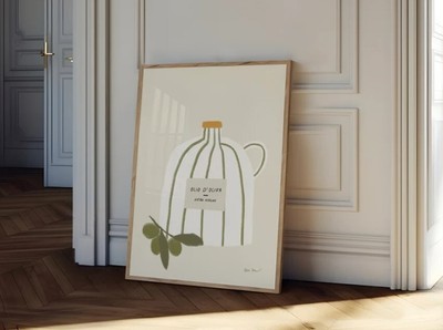 Olio D' Oliva Wall Art, Olive Oil Bottle Print
