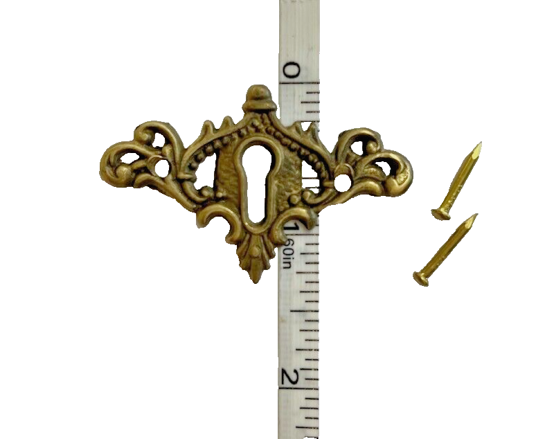 Victorian Keyhole Escutcheon Antique Brass 2 1/8"  X  1 3/8"
