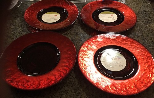 4 DEBI LILLY ROUGE REFLECTIONS  12.5” Charger Plates