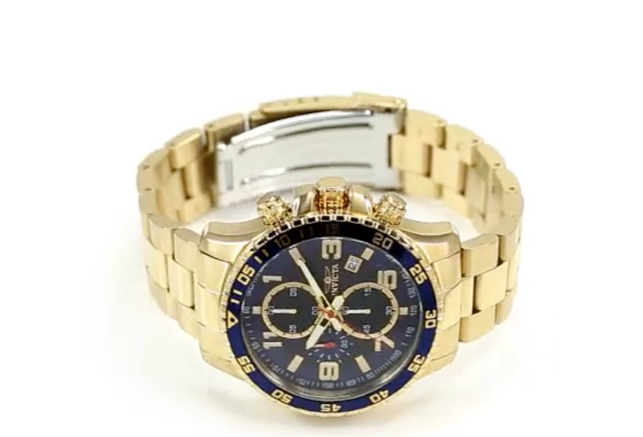 Pre-owned Invicta Specialty Men X093_14878 Black Dial Blue Bezel Chronograph Deployante