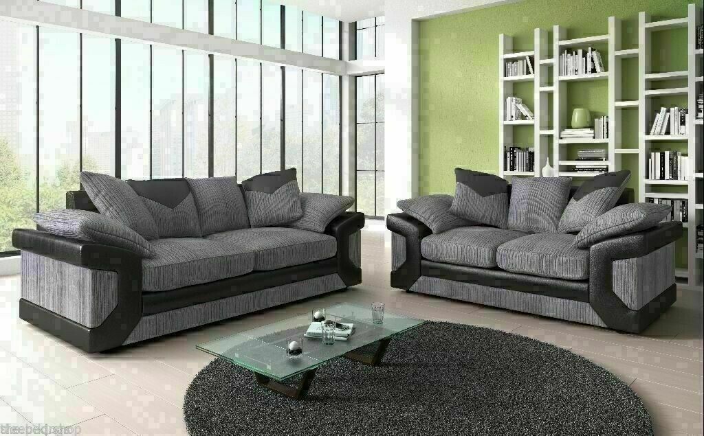 Large Dino Jumbo Cord 3 and 2 Seater Sofa Suite / Corner Set